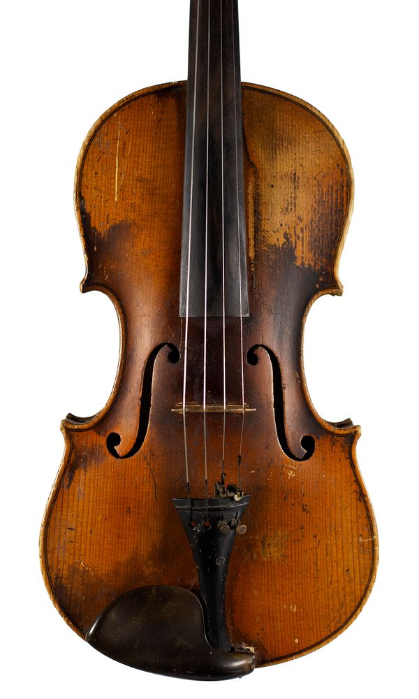 A violin, labelled Antonius Stradivarius circa 1900