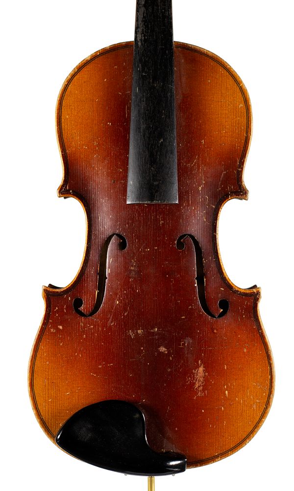 A three-quarter sized violin, labelled Antonius Stradivarius