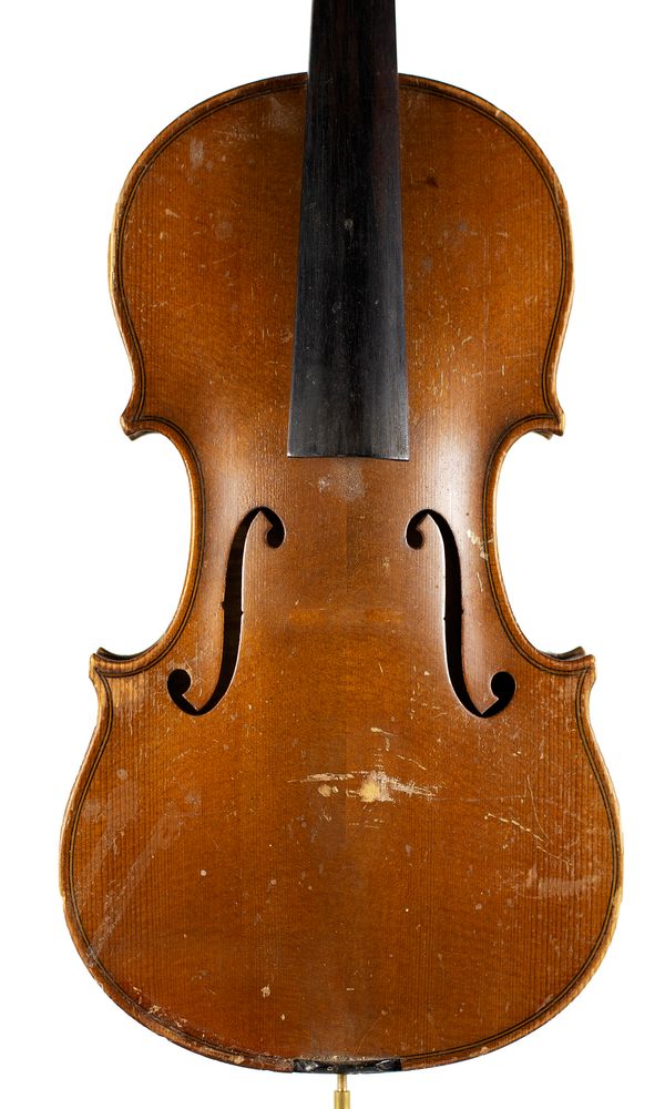 A three-quarter sized violin, unlabelled