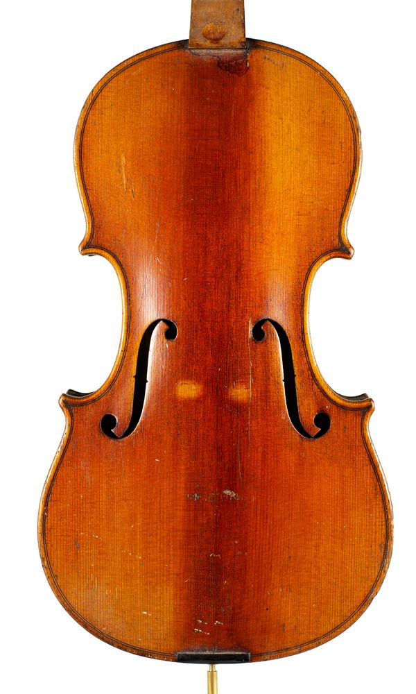 A three-quarter sized violin, labelled Antonius Stradiuarius