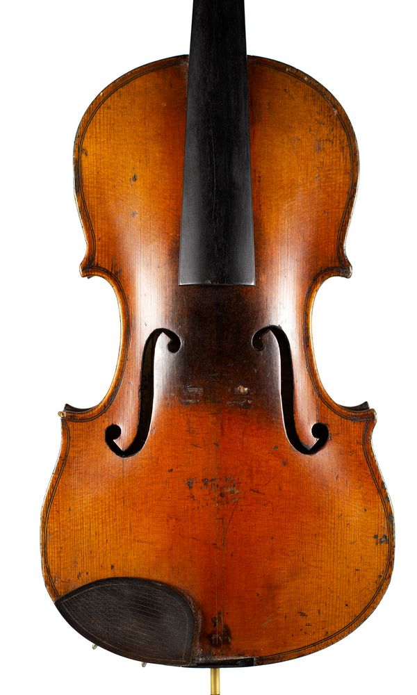 A violin, labelled Copy of Antonius Stradivarius