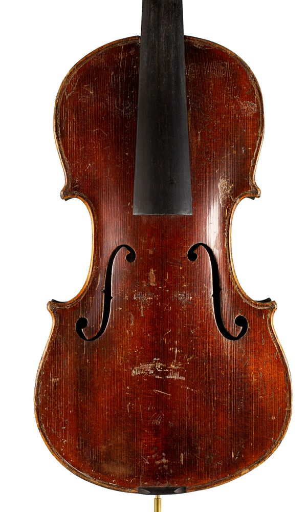 A violin, labelled Sebastian Kloz