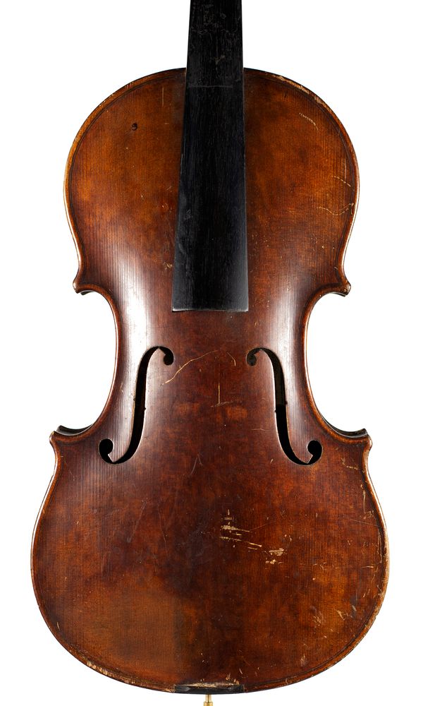 A violin, labelled Nicolaus Amatus