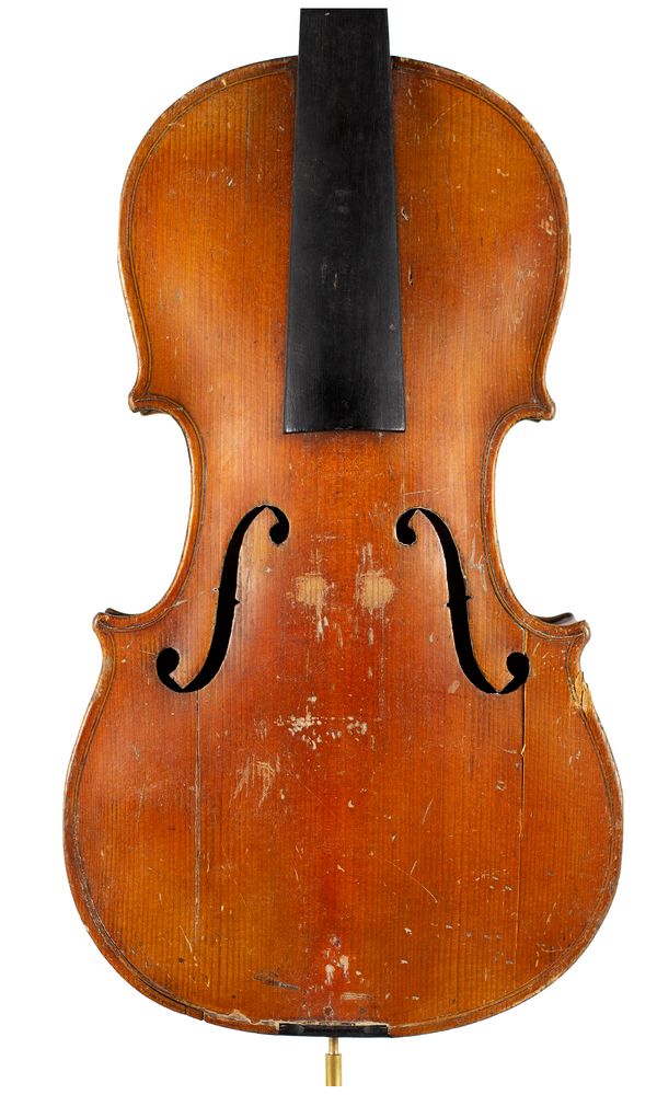 A three-quarter sized violin, labelled Joseph Guarnerius