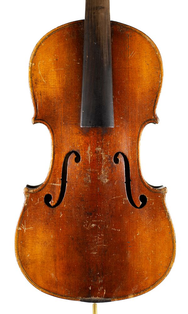 A violin, labelled Antonius Stradiuarius