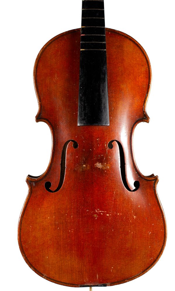 A three-quarter sized violin, labelled Antonius Stradivarius