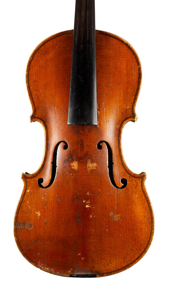 A three-quarter sized violin, unlabelled