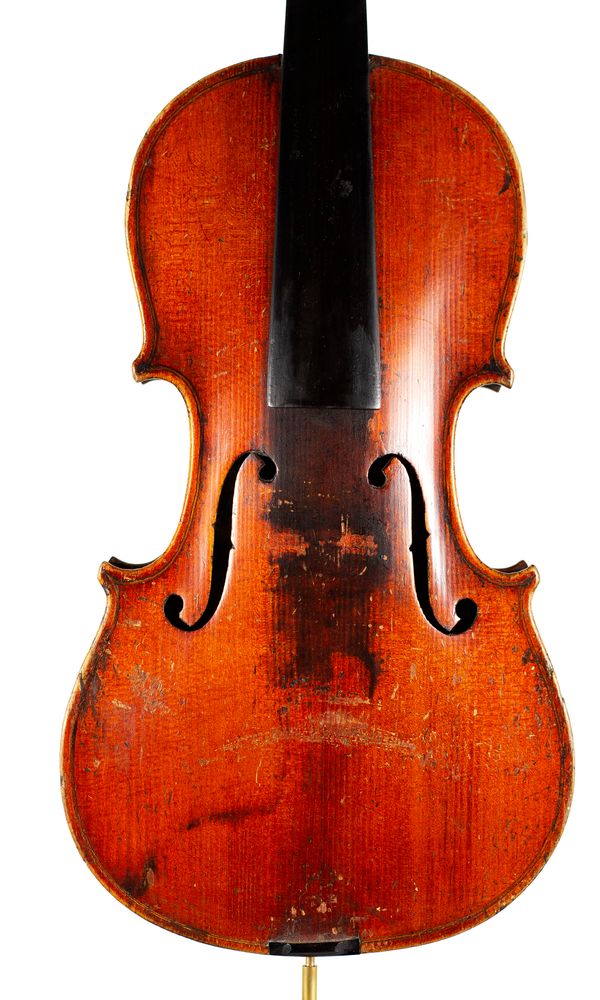 A three-quarter sized violin, unlabelled