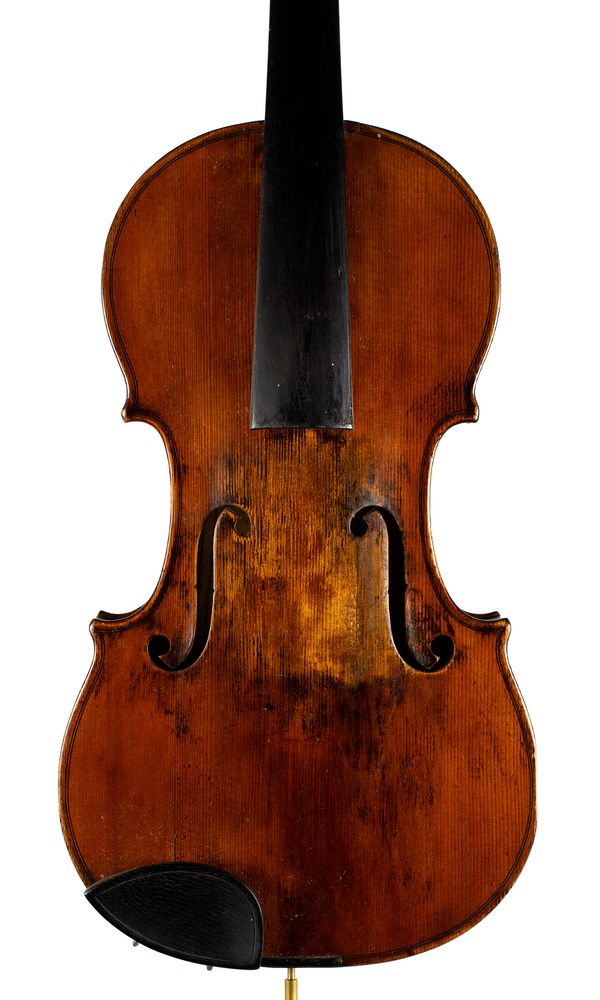 A violin, labelled F. Barbé