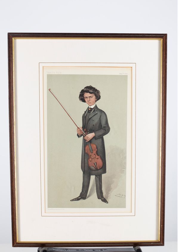 A framed print, Vanity fair