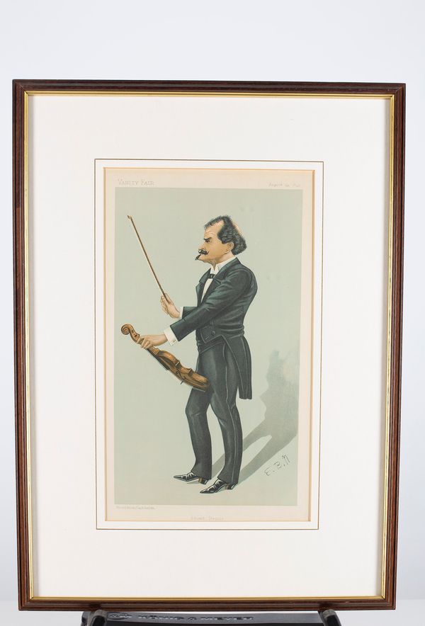 A framed print, Vanity fair