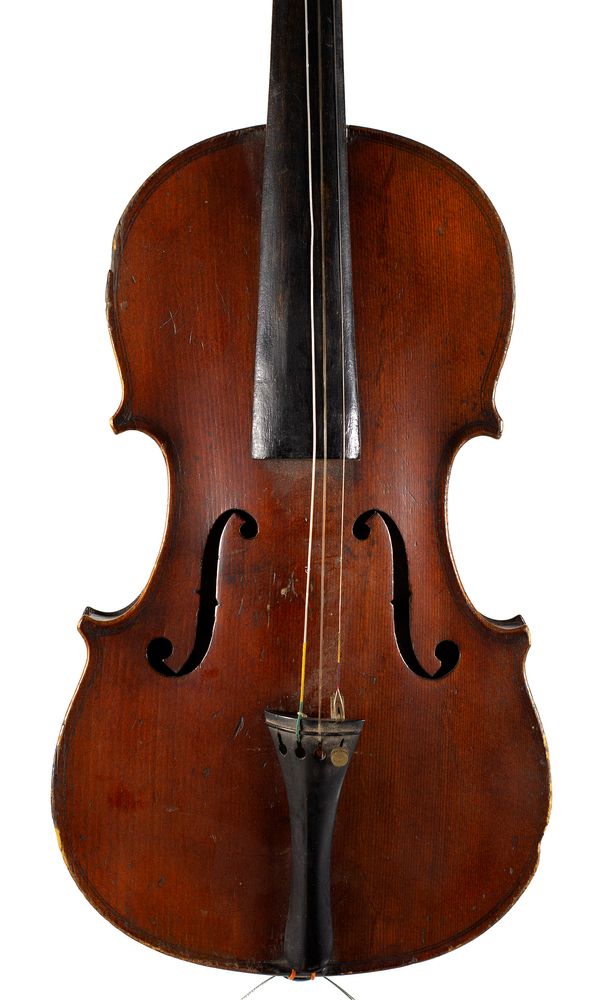 A three-quarter sized violin, unlabelled