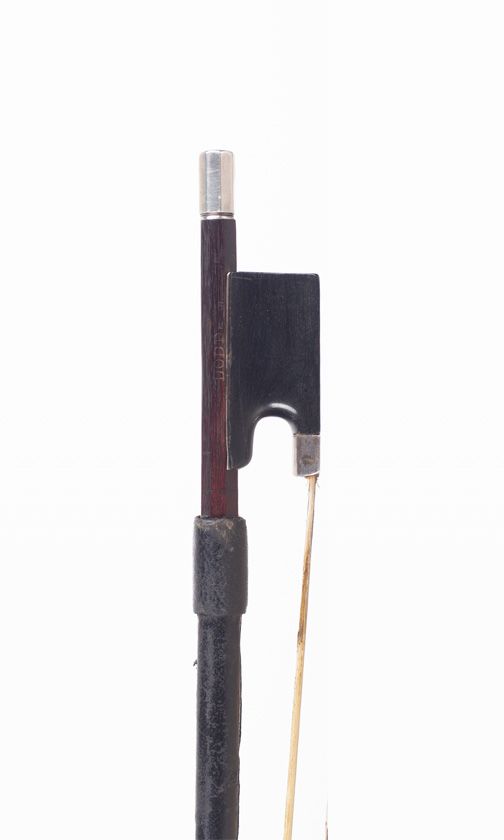 A silver-mounted violin bow, branded Dodd