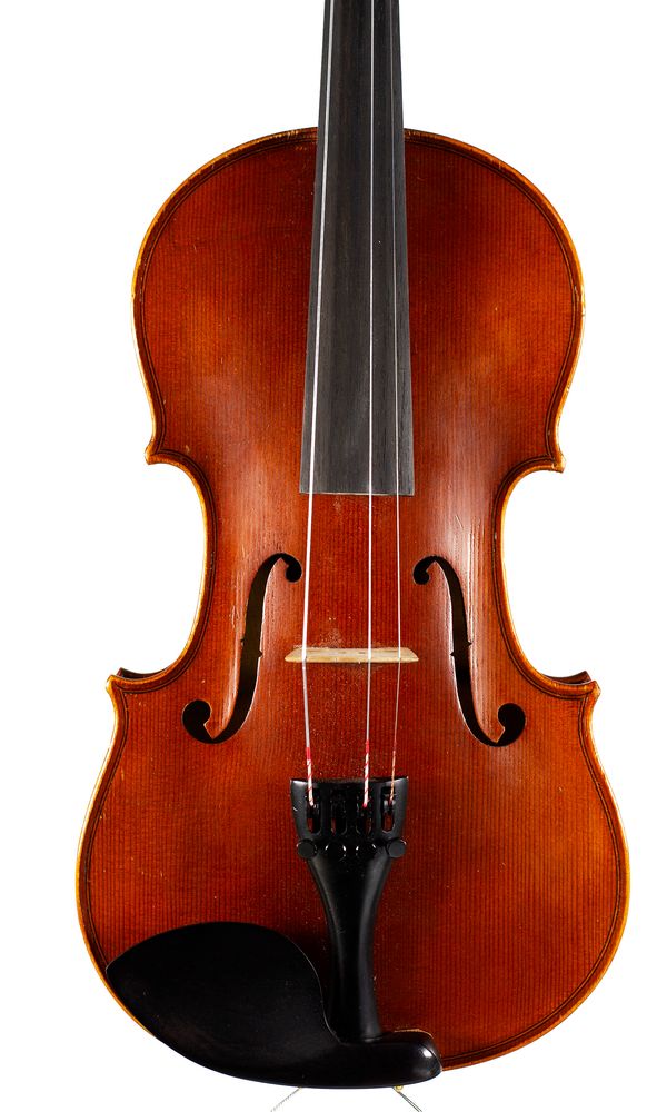 A half-sized violin, unlabelled