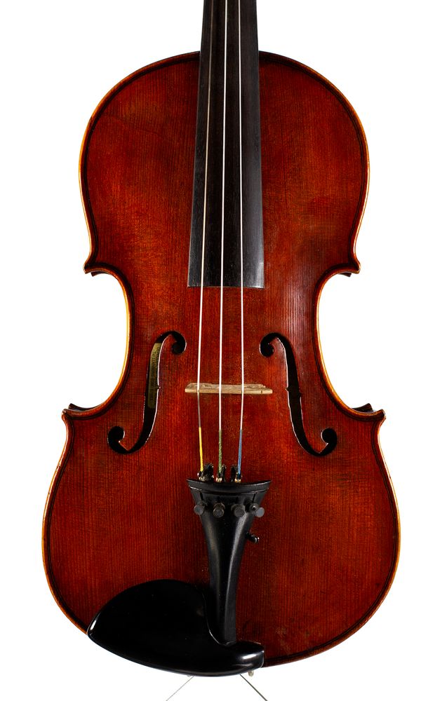 A violin, labelled Anthony D. Budrewicz