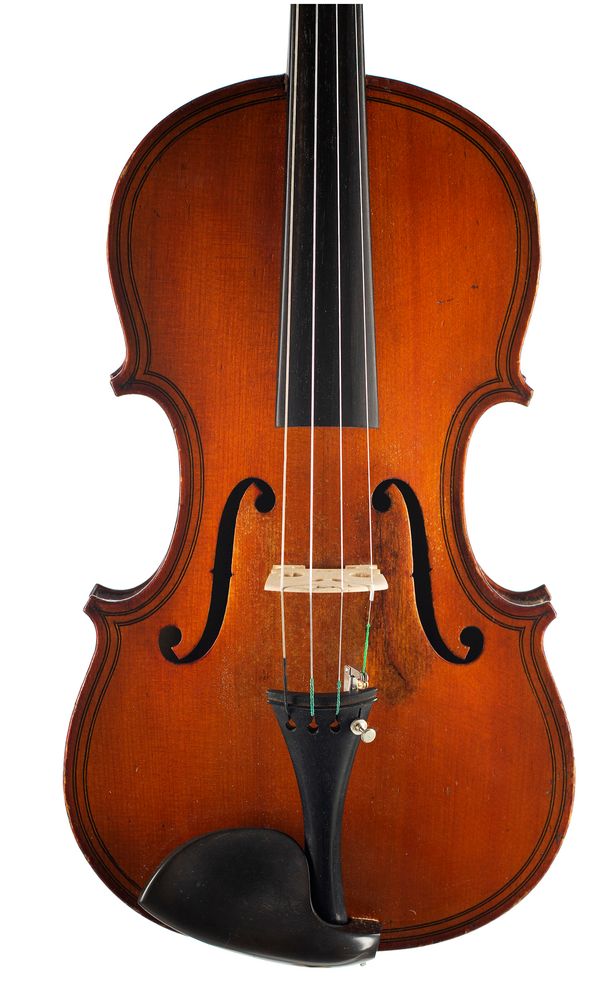 A violin, labelled Gio: Paolo Maggini, in Brescia