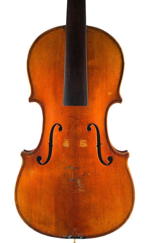 A three-quarter sized violin, unlabelled