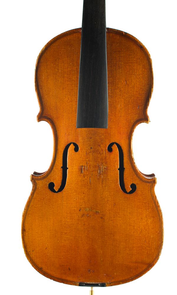 A three-quarter sized violin, labelled Antonius Stradiuarius