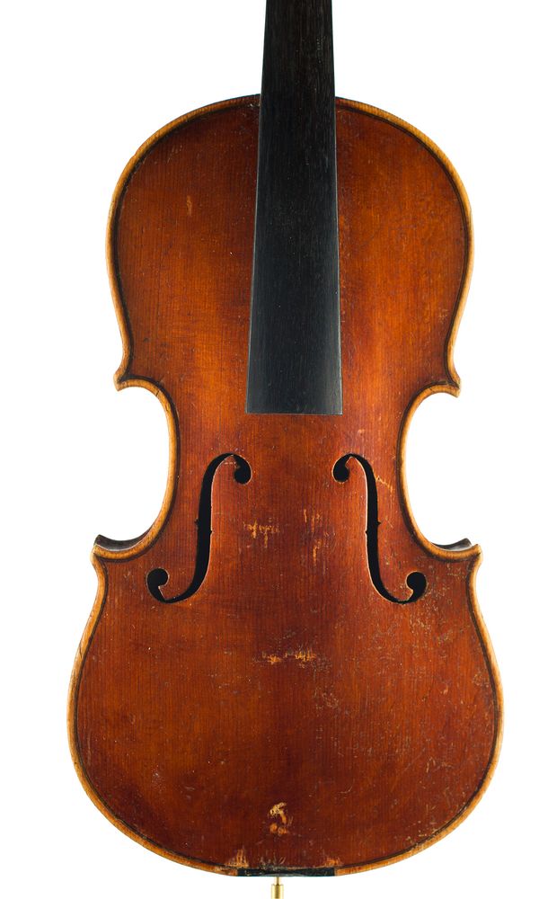 A three-quarter sized violin, unlabelled