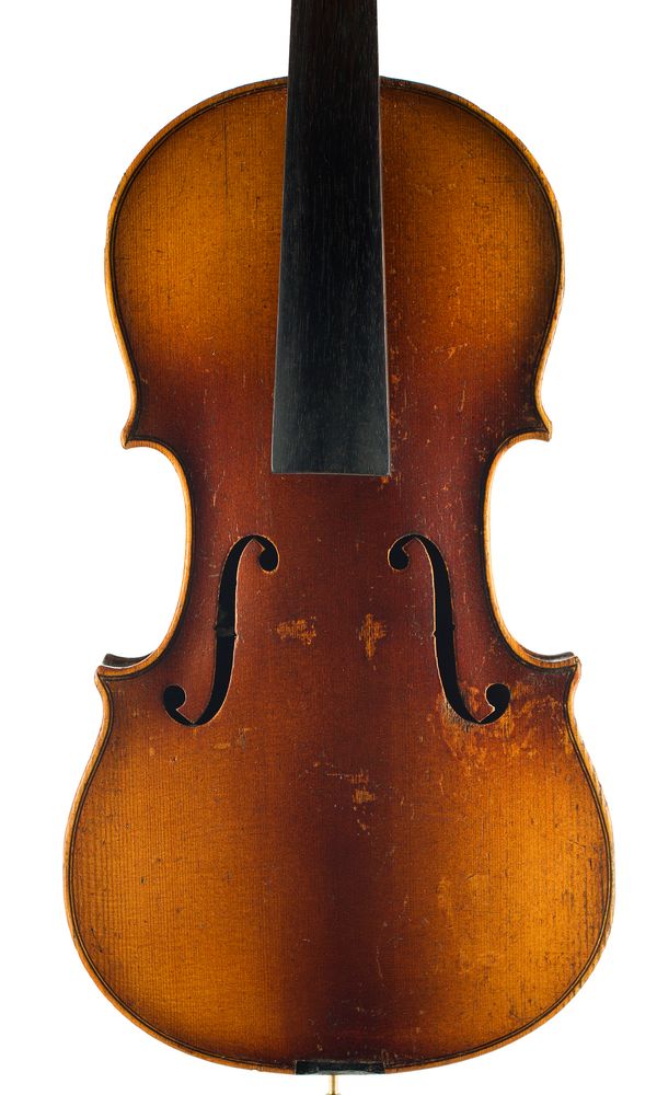 A three-quarter sized violin, unlabelled