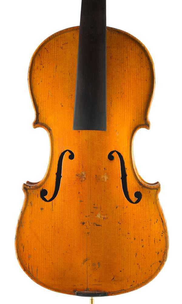 A three-quarter sized violin, unlabelled