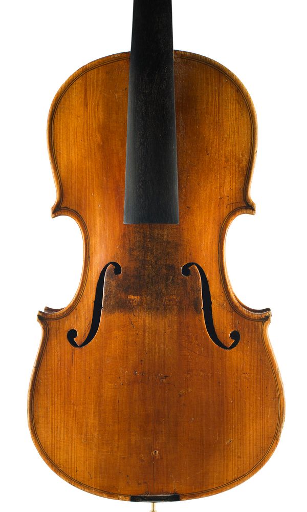 A three-quarter sized violin, branded Breton Violin