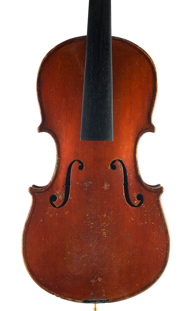 A half-sized violin, labelled The Maidstone