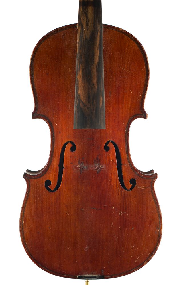 A three-quarter sized violin, labelled Nachahmung von Joseph Guarnerius