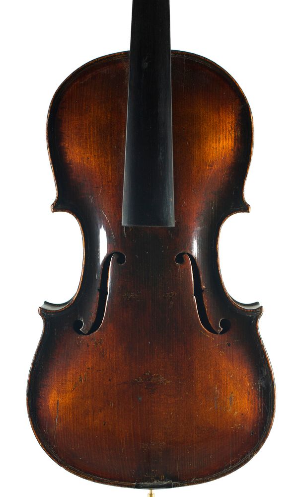 A three-quarter sized violin, unlabelled