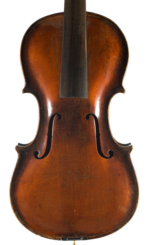 A violin, labelled Model of Jacob Stainer