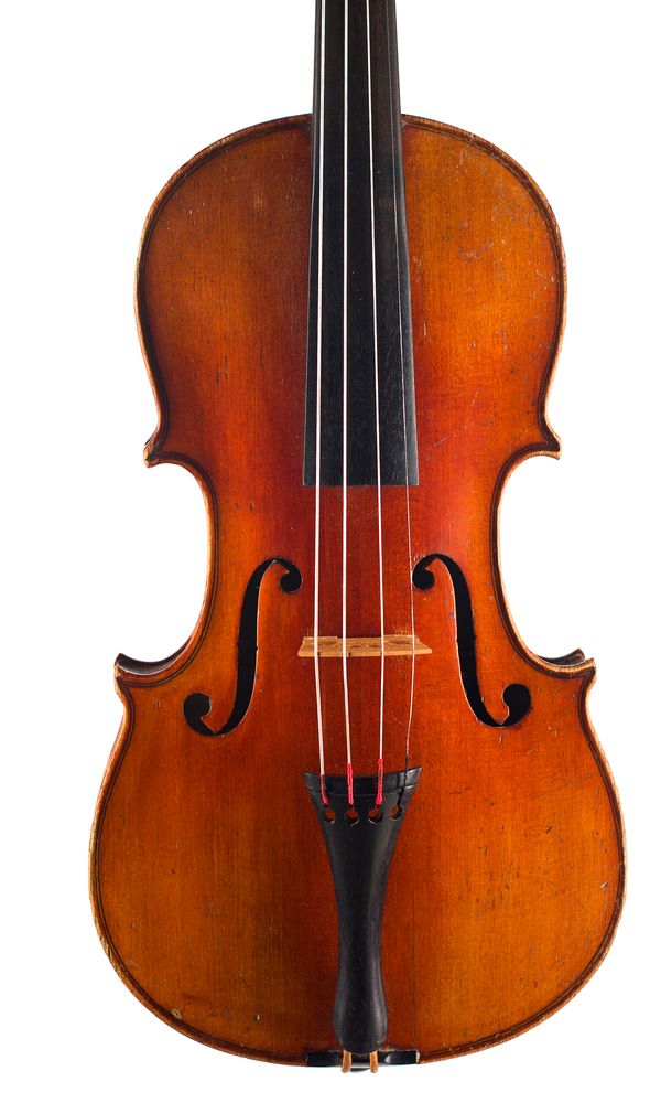 A three-quarter sized violin, unlabelled Over 100 years old