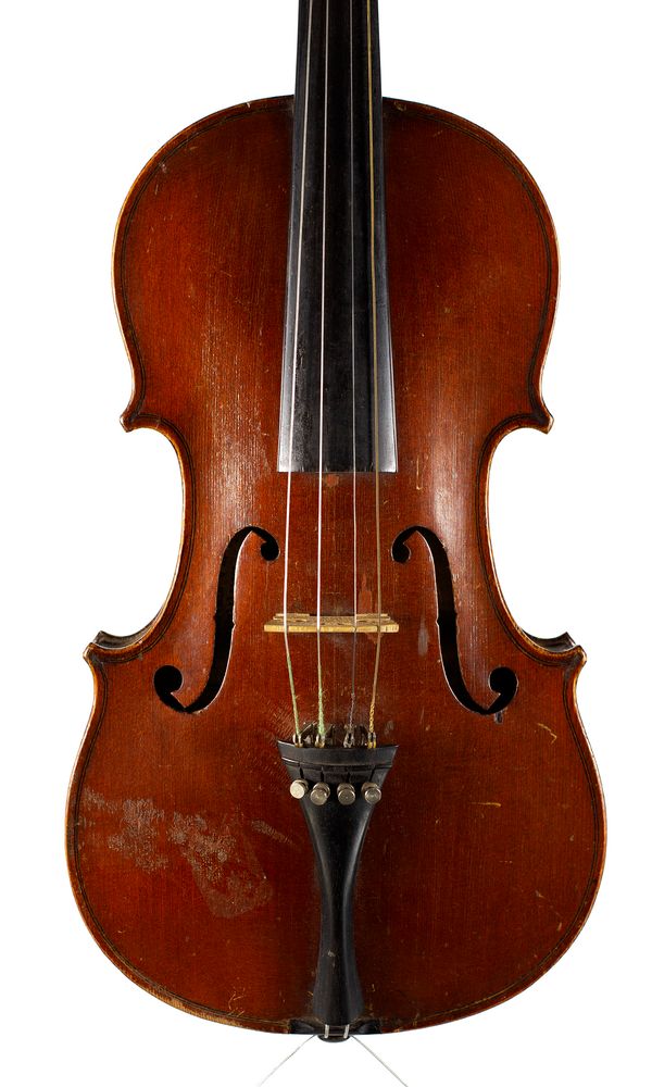 A violin, labelled Barrel, D'apres A. Stradivarius