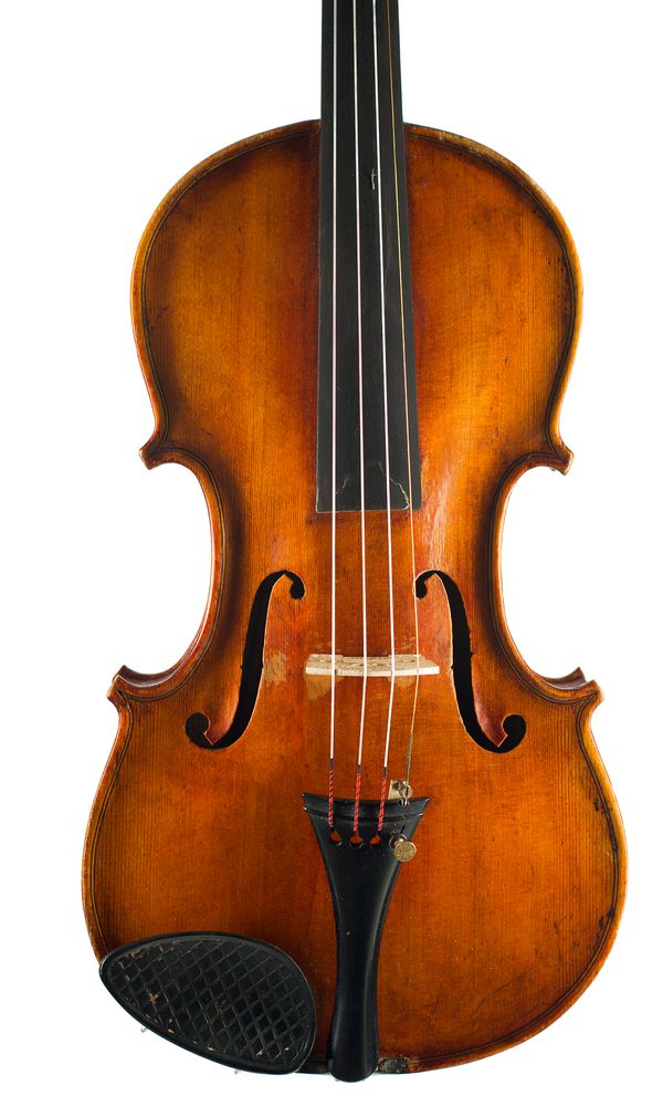 A violin, labelled Wm. Webbe, Maker, London