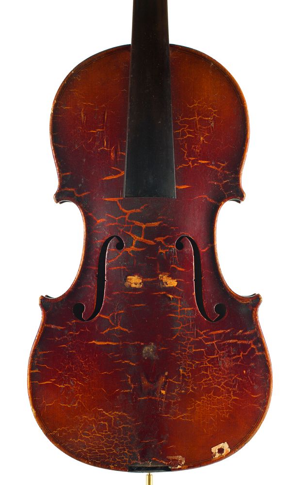 A violin, labelled Mathias Neuner