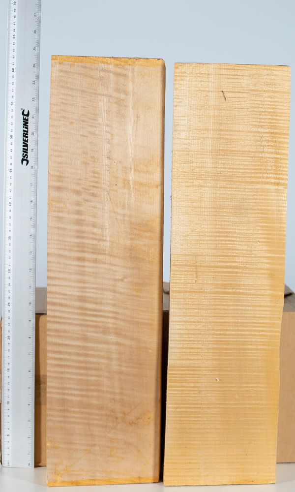 Two cello neck blocks, maple