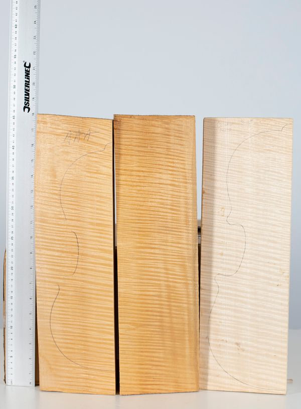 Four violin backs, maple
