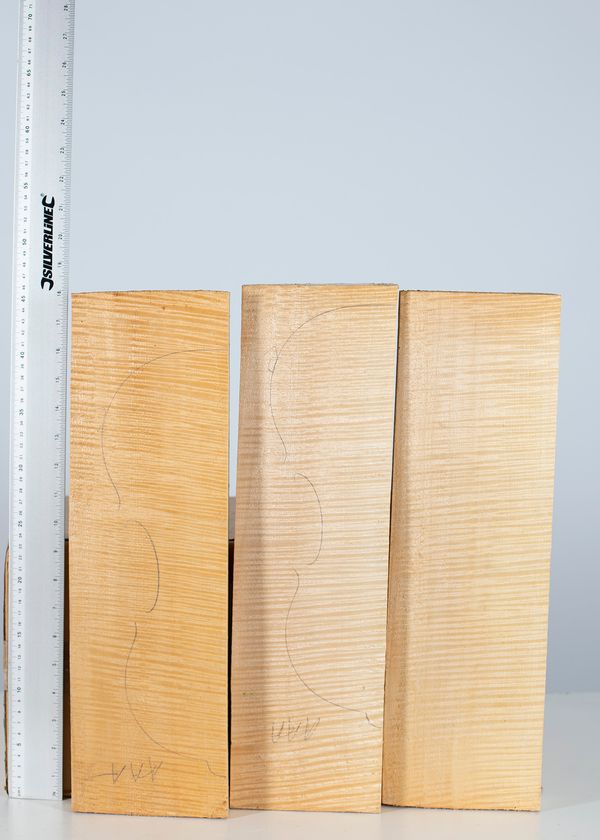 Four violin backs, maple