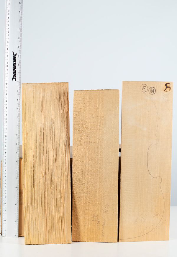 Four violin fronts, spruce