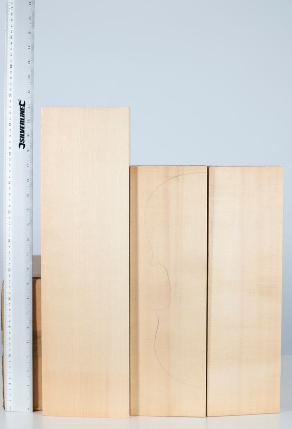Four violin fronts, spruce