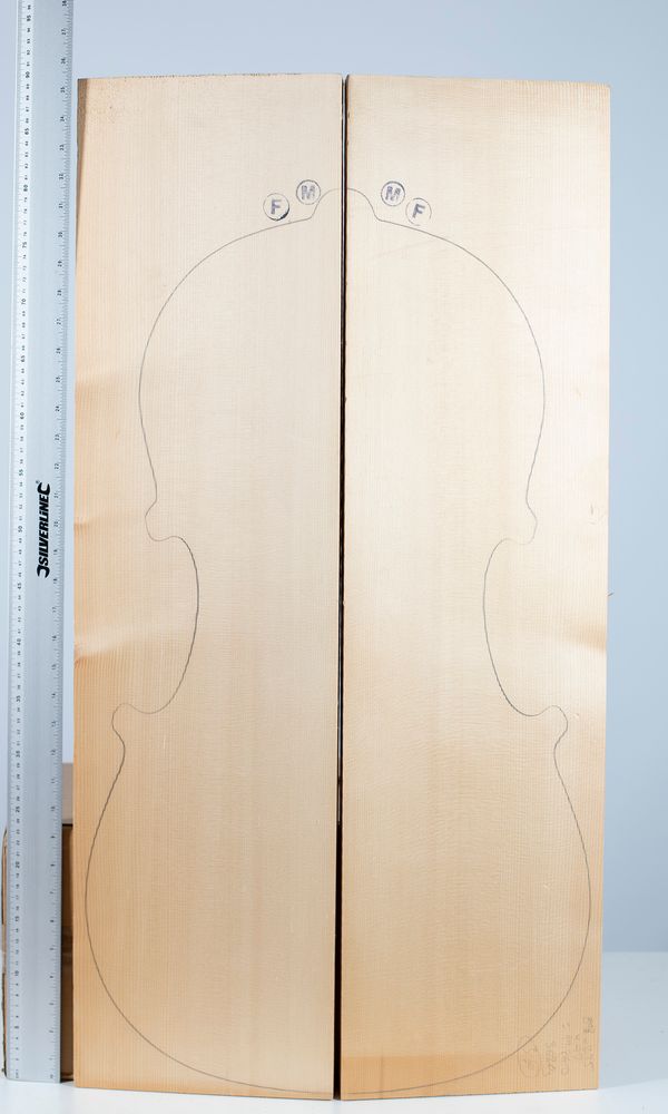 A cello front, spruce