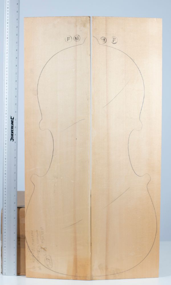 A cello front, spruce