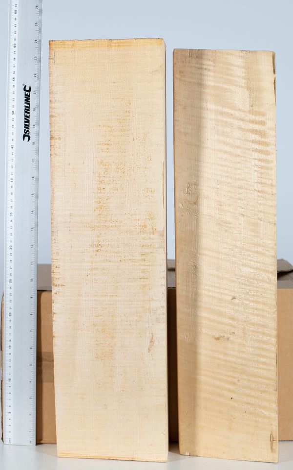 Two cello neck blocks, maple