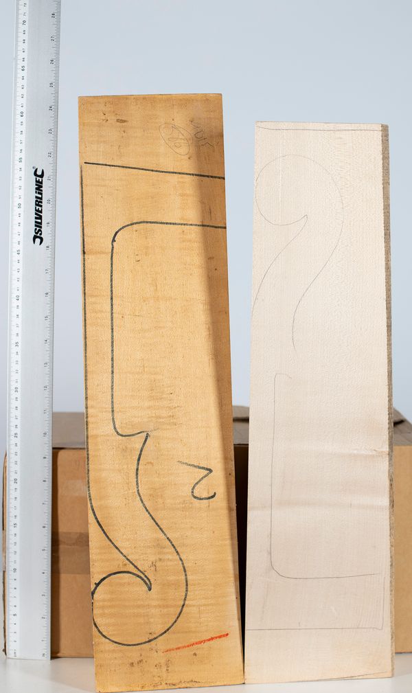 Two cello neck blocks, maple