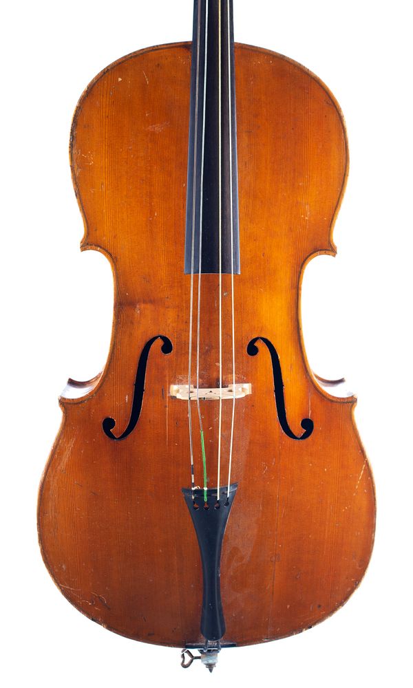 A half-sized cello, unlabelled