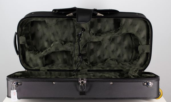 A four-pack violin case with twelve integrated bow spaces
