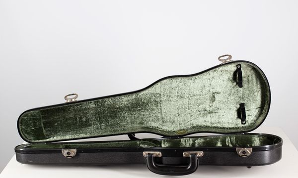 A violin case branded Hans Seitz