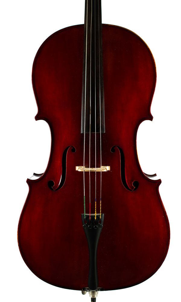 A cello, branded Leon Bernardel