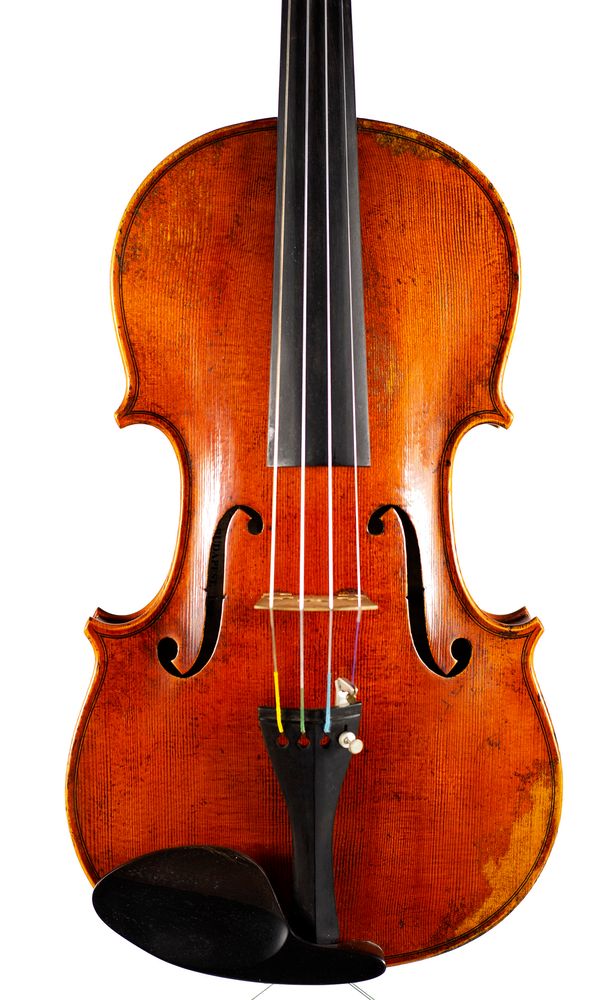 A violin, labelled Barany Dezso