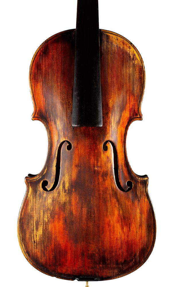 A violin, labelled Joh. Baptist. Schweitzer