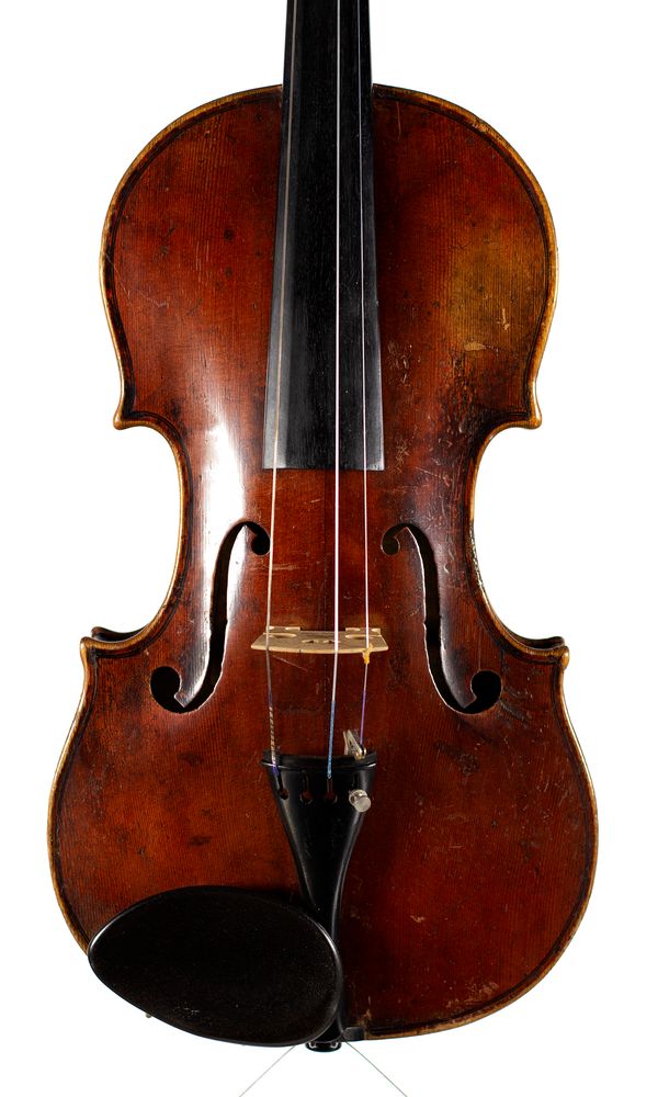 A violin, labelled Gagliano Nicolos